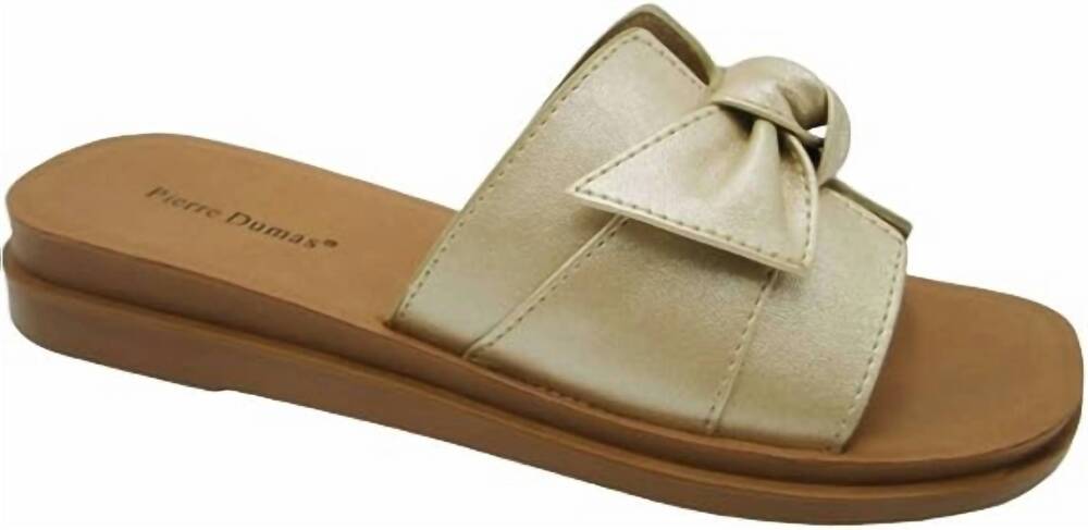 NEW PIERRE DUMAS women's halee slide sandals in gold